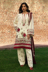 Zara Shahjahan Embroidered Khaddar Stitched 3Pc Suit D-01 FARIDEH