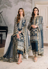 Baroque Chantelle Embroidered Luxury Chiffon Stitched 3Pc Suit EC-01