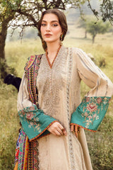 Maria.B M.Prints Embroidered Linen Stitched 3Pc Suit MPT-2407-A