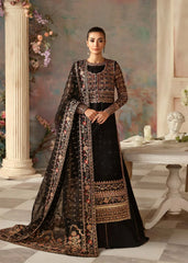 Akbar Aslam Aleia Embroidered Organza Unstitched 3Pc Suit - EBENE