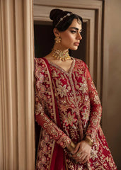 Akbar Aslam Deewani Embroidered Organza Stitched 3Pc Suit - SOLENE