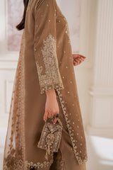 Baroque Embroidered Velvet Stitched 3Pc Suit SF-754