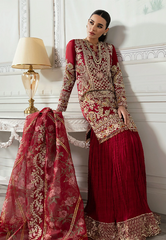 Crimson X Saira Shakira Embroidered Organza Stitched 3Pc Suit - Artisan Story