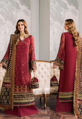 Baroque Chantelle Embroidered Luxury Chiffon Stitched 3Pc Suit EC-07