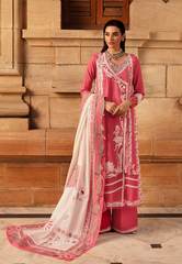 Crimson Aaleen Embroidered Khaddar Stitched 3Pc Suit - Phulon ki Dastaan