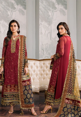 Baroque Chantelle Embroidered Luxury Chiffon Stitched 3Pc Suit EC-07