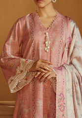 Cross Stitch Embroidered Khaddar Stitched 3Pc Suit - Rosy Dew