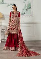 Crimson X Saira Shakira Embroidered Organza Stitched 3Pc Suit - Artisan Story