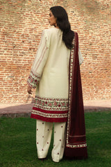 Zara Shahjahan Embroidered Khaddar Stitched 3Pc Suit D-01 FARIDEH