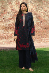 Zara Shahjahan Embroidered Khaddar Stitched 3Pc Suit D-02 DARYA