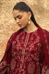 Zara Shahjahan Embroidered Khaddar Stitched 3Pc Suit D-08 RAHA